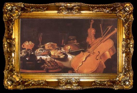 framed  Pieter Claesz Still Life with Musical instruments (mk08), ta009-2